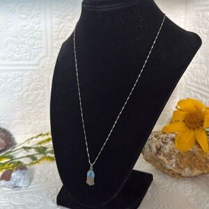 Vintage Catholic Blue Enamel Miraculous Medal Mary Religious Pin Pendant Jesus 9